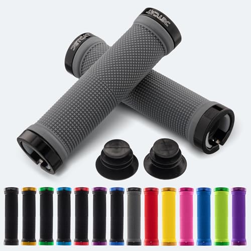 JETCAT Bike Grips, Bike Handlebar Grips, Mountain Bike Grips Handlebar, MTB Grips, Bicycle Grips BMX Grips, Bicycle Handlebar Grips Handles for Adults. Ebike, MTB, Scooter, Lock on, Gray/Black