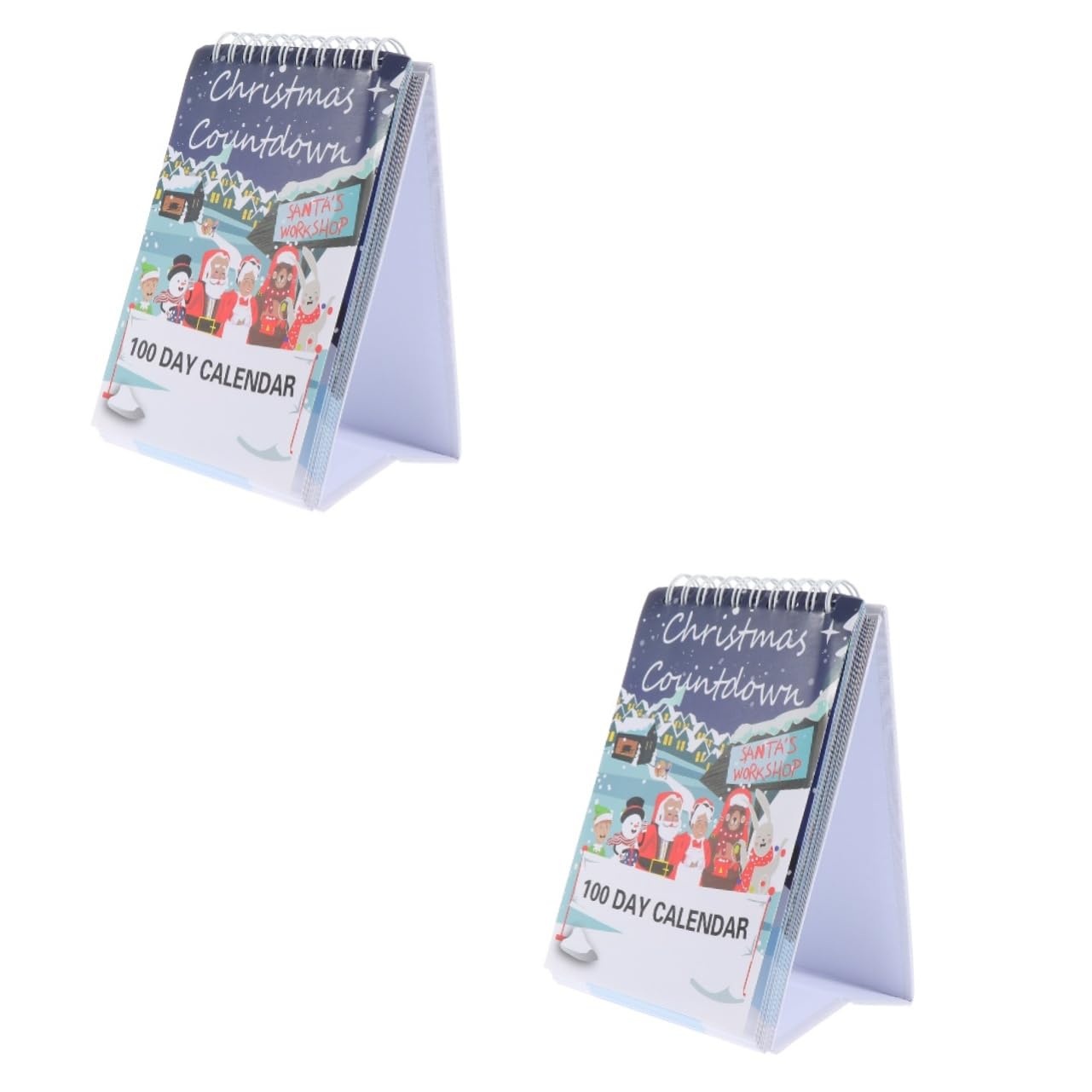 Calendrier de l'Avent Amosfun en papier, lot de 2 décorations de compte à rebours de Noël pour maison