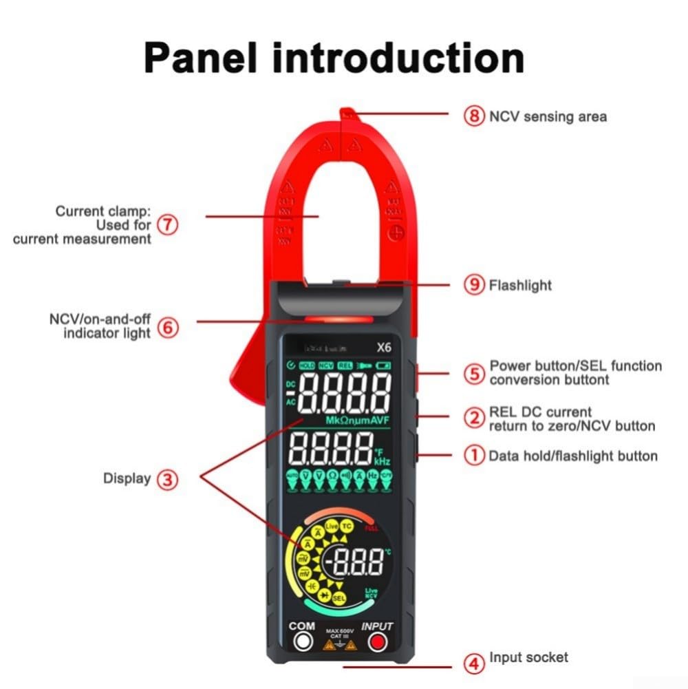 ReachMall AC DC Stromzange 400A Auto-Ranging Multimeter