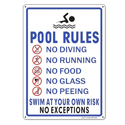 Señal de seguridad para piscina de metal 10x13 pulg miniatura 1