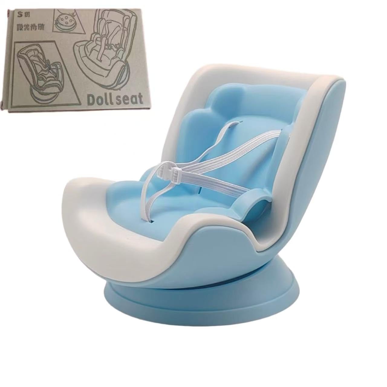 Car Seat Protector for 17cm Doll, Desktop Ornament Set with Accessories,Air Vent Stuffed Toy Carseat, Perfect for Car Decoration and Display,Suitable