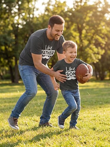 Image of Unique Baby Like Father Like Son Mustache Daddy and Me Matching Father's Day Shirts Set Navy
