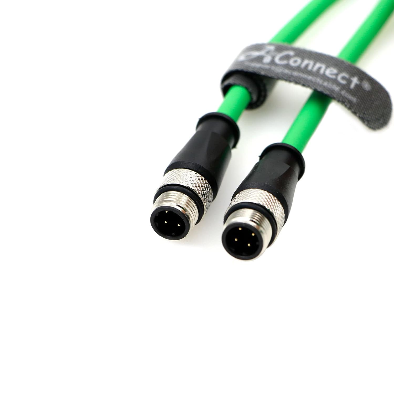 M12 4Pin D-Code Male to 4Pin D-Code Male Cat5e Ethernet Waterproof Cable for Industrial Application Shielded Flexible Ethernet Camera 15M/49.2Ft