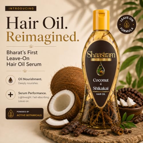 Image of Coconut & Shikakai Herbal Hair Oil (works like a serum) | Nourishes Hair & Supports Scalp Cleanliness | Leave-On Lightweight Non-Greasy Formula | Active Botanical Infusion | 180ml for Men & Women