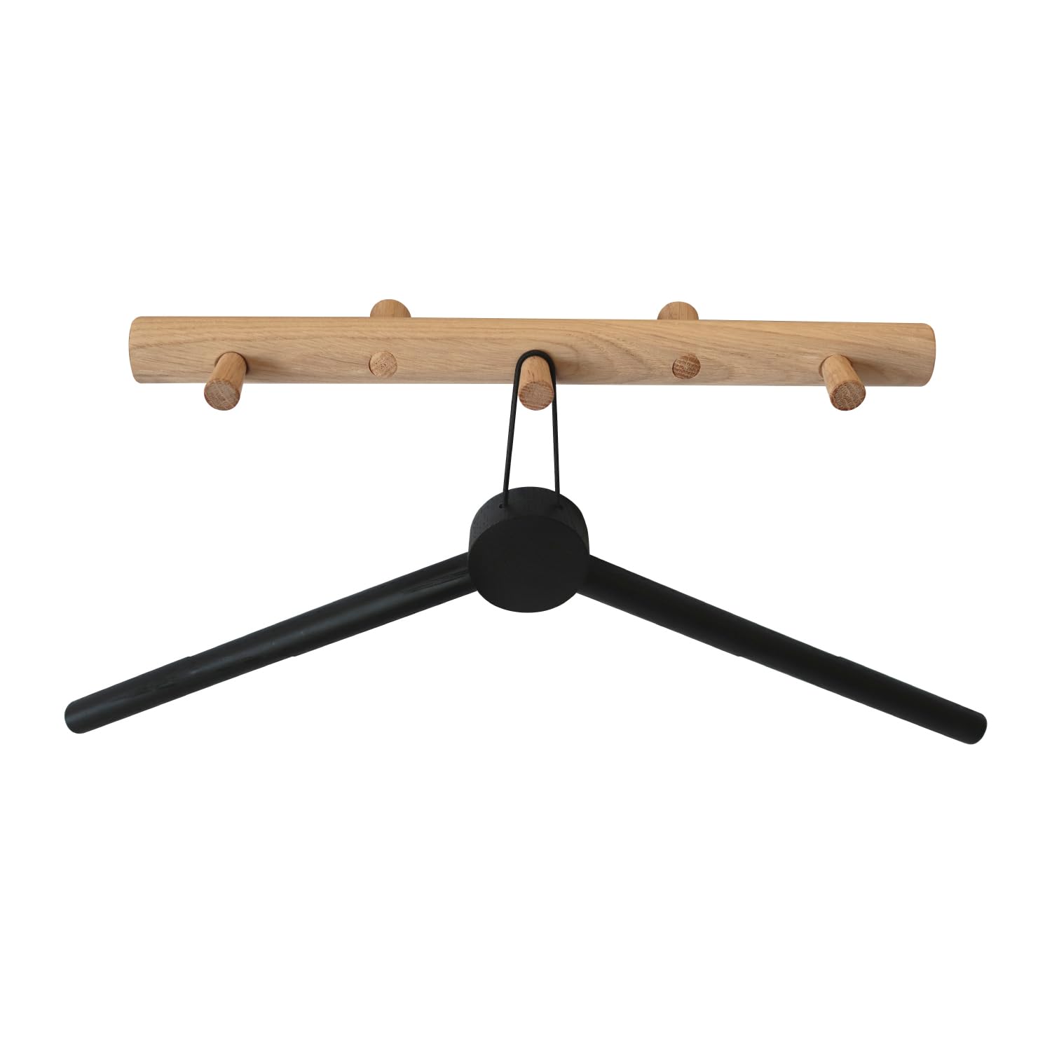 HOME IT® Clothes Hangers 48 x 2.5 x 15.5 cm, Black Lacquered Oak Wood - Minimalist and Modern Design for Gentle Storage of Clothes - Image 2