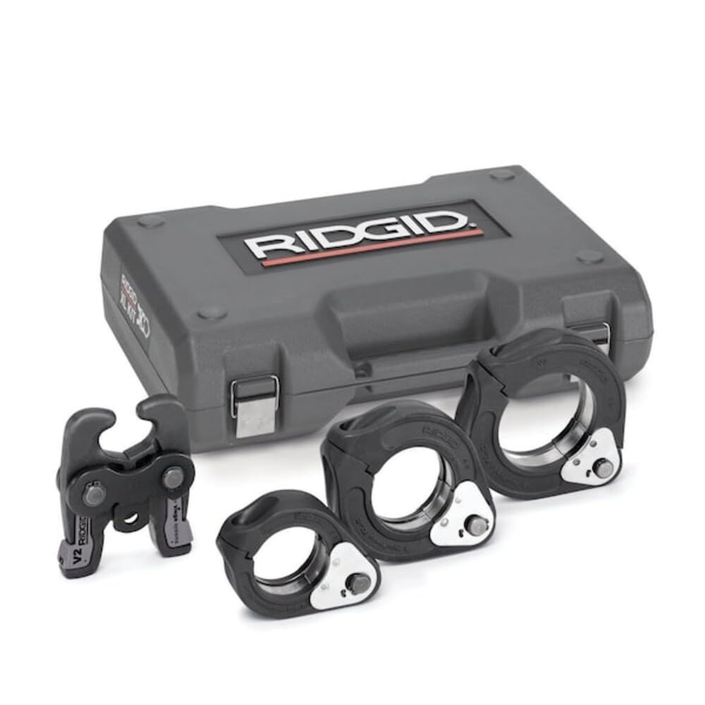 2-1/2" to 4" ProPress Standard XL-C and XL-S Press Tool Jaw Ring 5-Piece Kit for Standard Press Tools with Case by RIDGID – 2-1/2" to 4", Metal, Gray, Model 20483