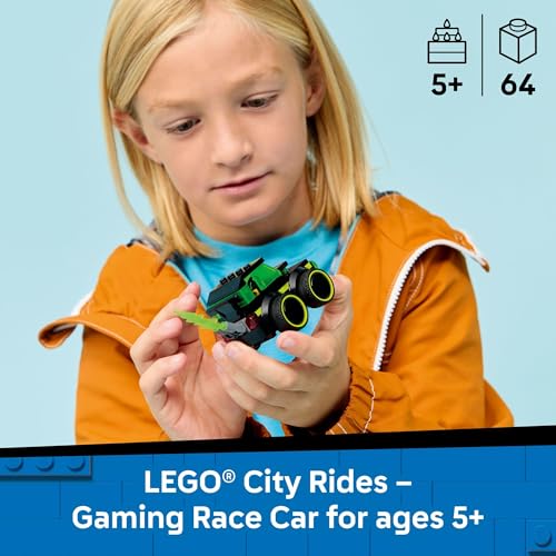 Image of LEGO City Rides - Gaming Race Car Building Toy for Kids - Pretend Play Set for Boys & Girls, Ages 5+ - Toy Car W /Racecar Driver Minifigure - Gift Idea for Birthdays - 60484