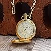 Charles Hendon Personalised Engraved Pocket Watch with Roman Numbers and Spare Battery Gold or Silver, with Satin Box or Without, with Free Engraving (PW Roman Gold Boxed) #2