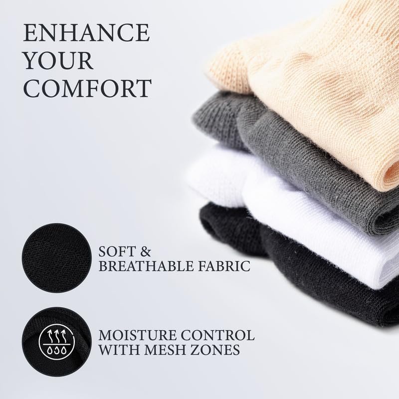 Image of Men's No Show Socks - Loafer Socks - Non Slip & Low Cut Under Ankle Invisible Socks - For Casual & Formal Wear - Soft & Stretchable - Gripped Inner