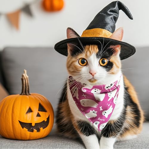 Pañuelo para perro Halloween Fantasma Rosa Talla L miniatura 4