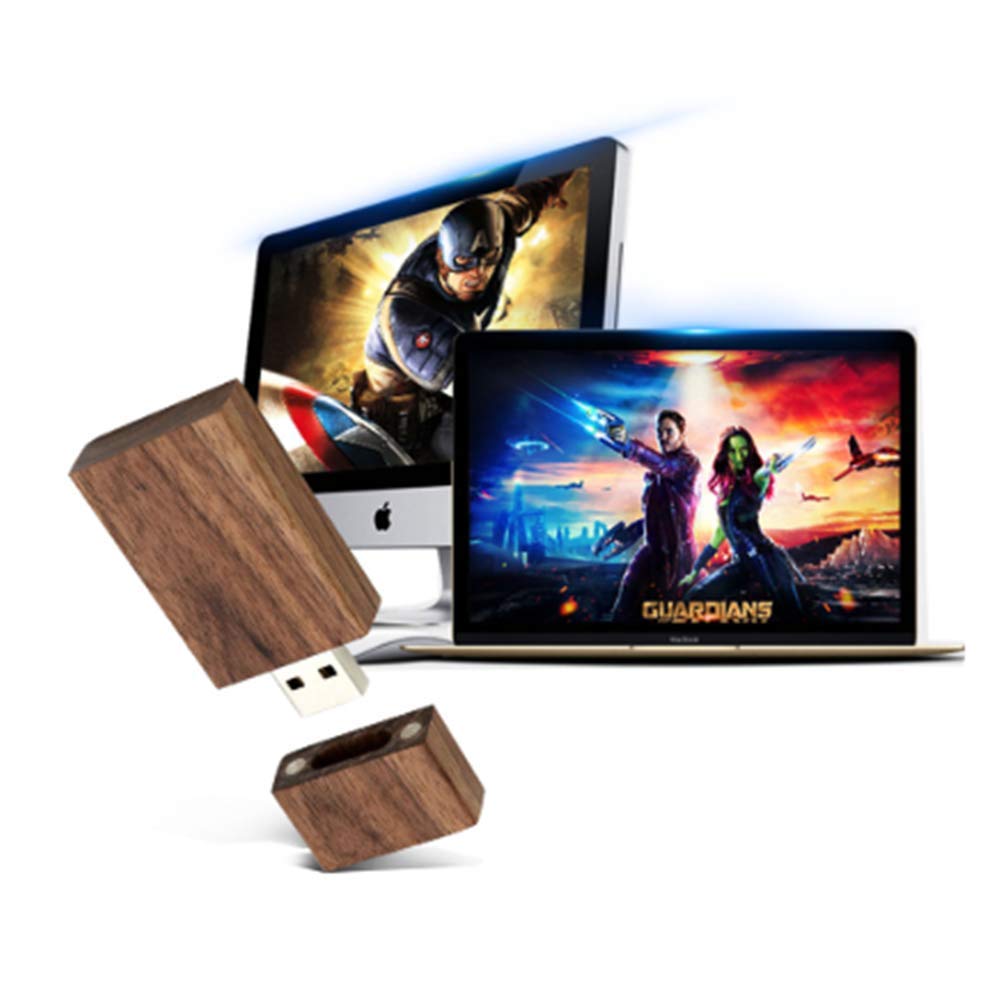 10 unidades USB 2.0 de 2GB, unidades flash a granel Anloter de madera USB Flash Drive Pack de memoria de nogal para almacenamiento de fecha de alta velocidad 2.0 (2 GB, 10 unidades de madera de nogal)