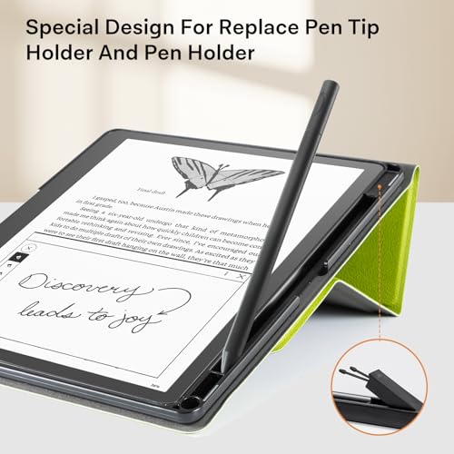 Image of CoBak Stand Case for Kindle Scribe - Premium Folio Leather Cover with Pen Holder, Auto Sleep /Wake - Compatible with 10.2 Inch Kindle Scribe (2022 /2024 Release)