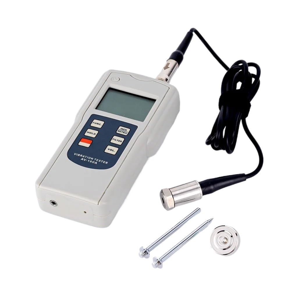 Gqnblvhzupdm One Color Vibration Tester Digital Vibration Analyzer Av-160A Mechanical Motion Failure Meter 0.1~400. Mm/S Velocity Acceleration Displacement