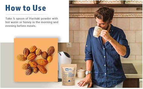 Miniatura 5 de MUDHEN Haritaki en polvo orgánico 1 libra (16 onzas), Terminalia Chebula