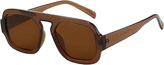 Trendy Square Aviator Sunglasses for Women Flat Top Designer Stylish Frame Sun Glasses Vintage Shades