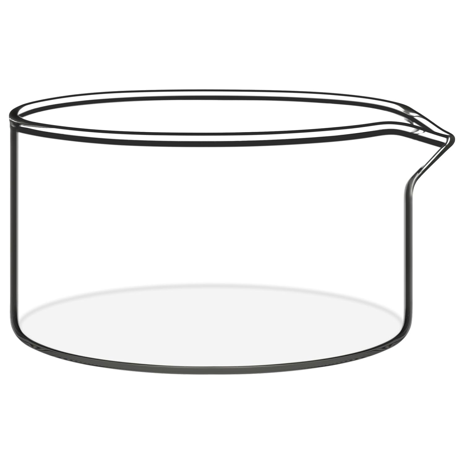 BorinGlass 500ml Crystallizing Dish with Spout, O.D. 125mm Borosilicate Glass Crystallizer with Flat Base for Evaporation Crystallization