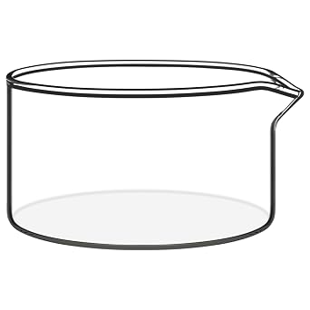 BorinGlass 100ml Crystallizing Dish with Spout, O.D. 80mm Borosilicate Glass Crystallizer with Flat Base for Evaporation Crystallization
