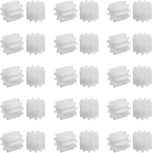 Miniatura 6 de Bettomshin 50 Uds 0.5 módulo de engranaje de plástico 092A polea eje de correa robot motor RC mano DIY piezas mecánicas kit blanco