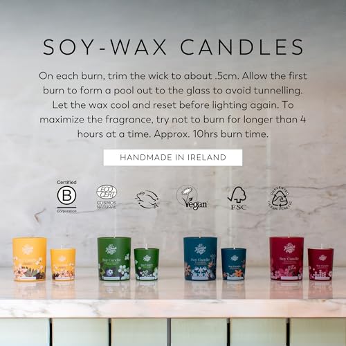 The Handmade Soap Co Conjunto de velas mpany para presente, velas de cera de soja natural, capim-lim