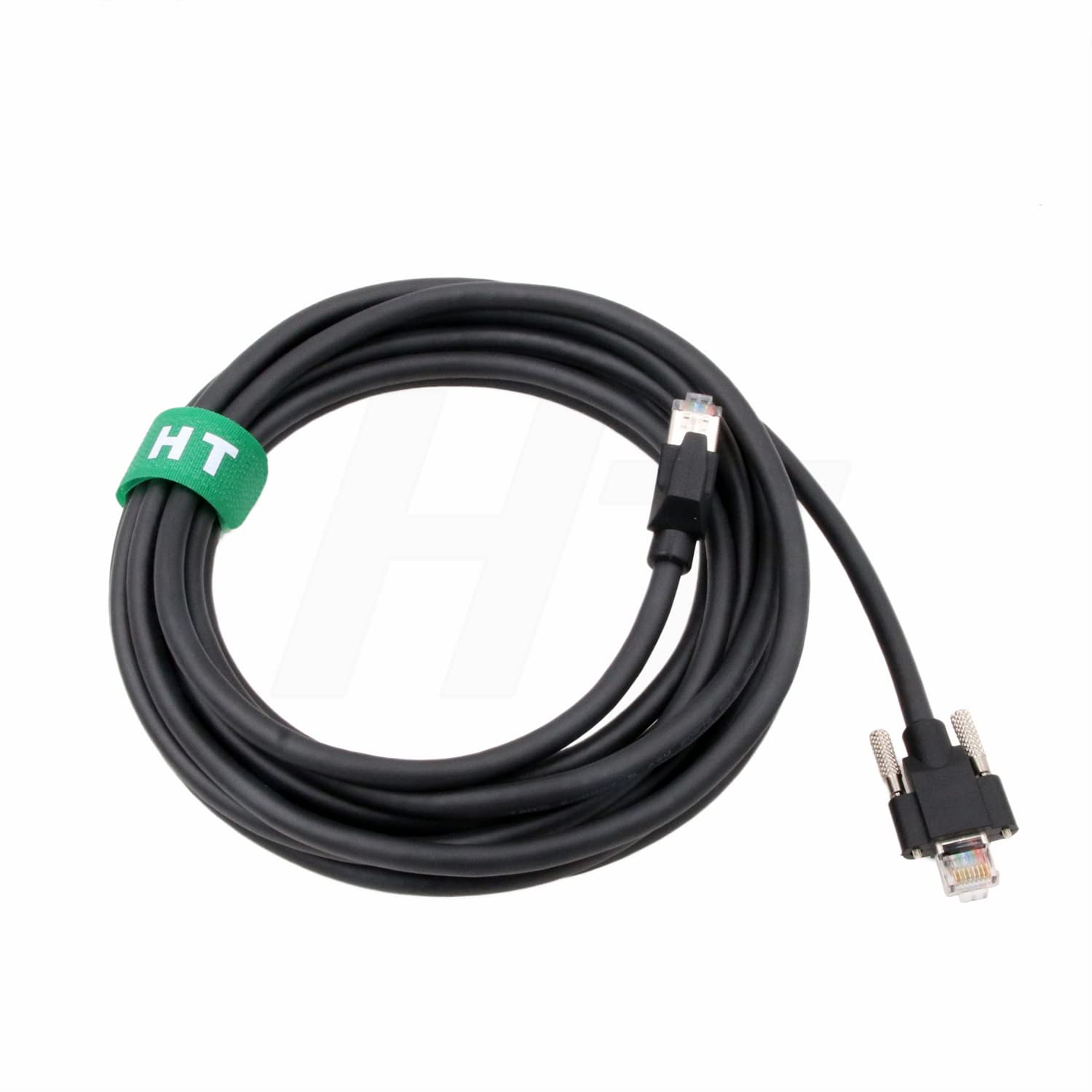 Gigabit Ethernet Cable for Basler Daheng Point Grey Blackfly GigE Camera to Host, Cat5e RJ45 to RJ45 with Horizontal Locking Screw 5m