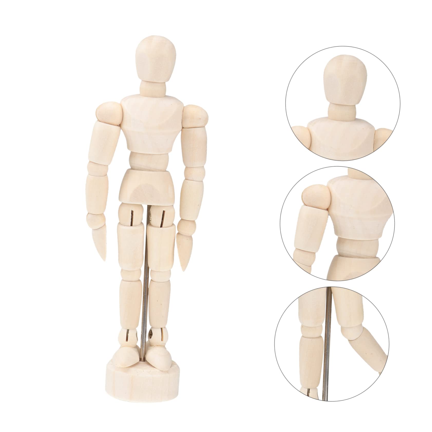 SEWACC 9pièces Mannequin Articulé pour Artistes Modèles De Dessin Et Décoration De Bureau Beige