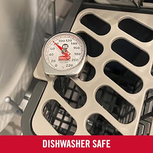 Image of Rubbermaid Commercial Products Food /Meat Instant Read Thermometer, Pocket Size, Dishwasher Safe, Red, For Meat /Food Cooking and Grilling /Oven