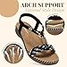 Littleplum Women Sandals Arch Support Handmade Bohemian Braided Flat Sandals Comfort Walking Beach Ankle Elastic Summer Shoes Black Size 7