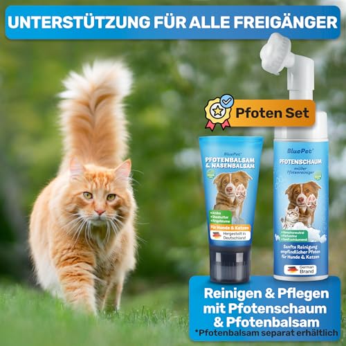 BluePet Pfotenschaum 200ml Pfotenreiniger Hunde & Katzen, Pfotendusche für große & kleine Pfoten, Pfotenwascher & Pfotenbürste für saubere Pfötchen, Reinigt & Pflegt, PawCleaner, Pfoten waschen