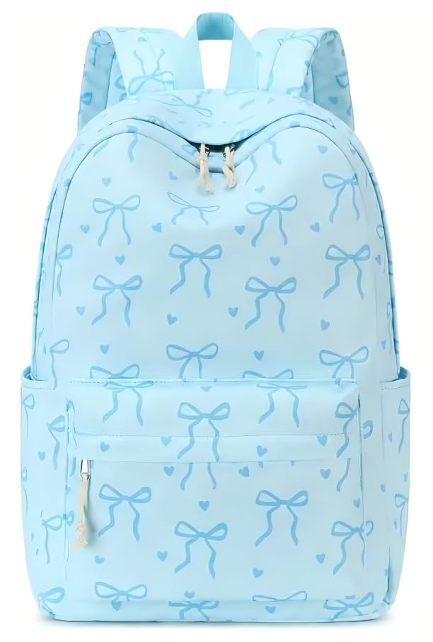 LOIDOU Backpack for Girls School Backpacks Bookbags for Elementary Middle School Women Laptop Backpacks (Bow Tie BLUE L-17)