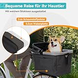 DAISTERN Hundefahrradkorb bis 12kg für Gepäckträger mit Metallrahmen, Schnellmontage-Halterung für Durchmesser von 9-12mm, Netzfenster, weichem Sitzkissen, Reflektorstreifen, Faltbar für Citybikes