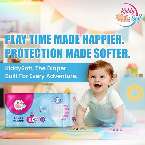 Image of KiddySoft Baby Diaper Pants with 5 Layer All Night Leakage Protection & Quick Absorbency (S - 42, Pack of 2)
