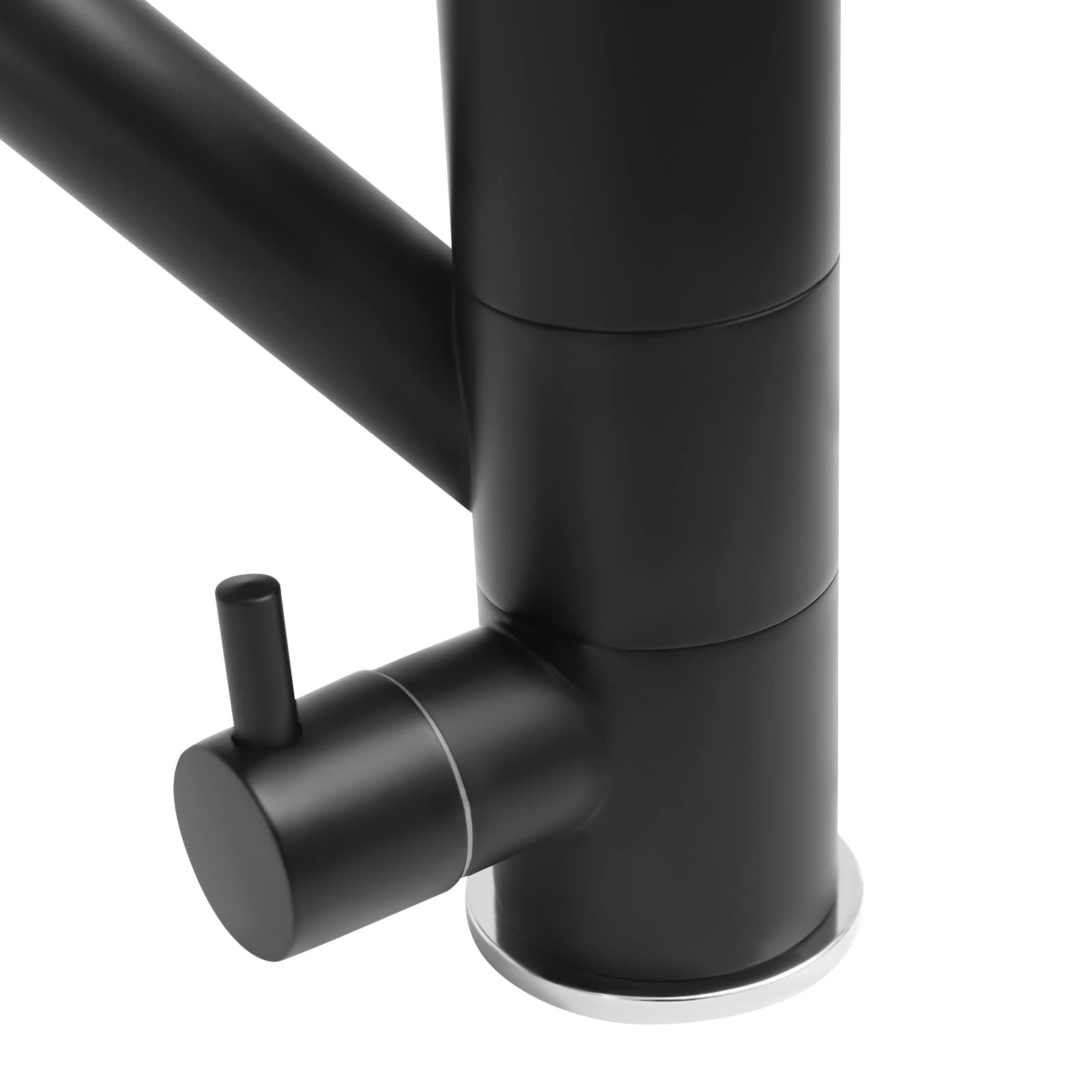 Grifo de 3 vías, grifo de agua potable, giratorio 360°, grifo mezclador de cocina con dos asas de control, grifo mezclador de cocina 3 en 1, adecuado para baños, lavabos