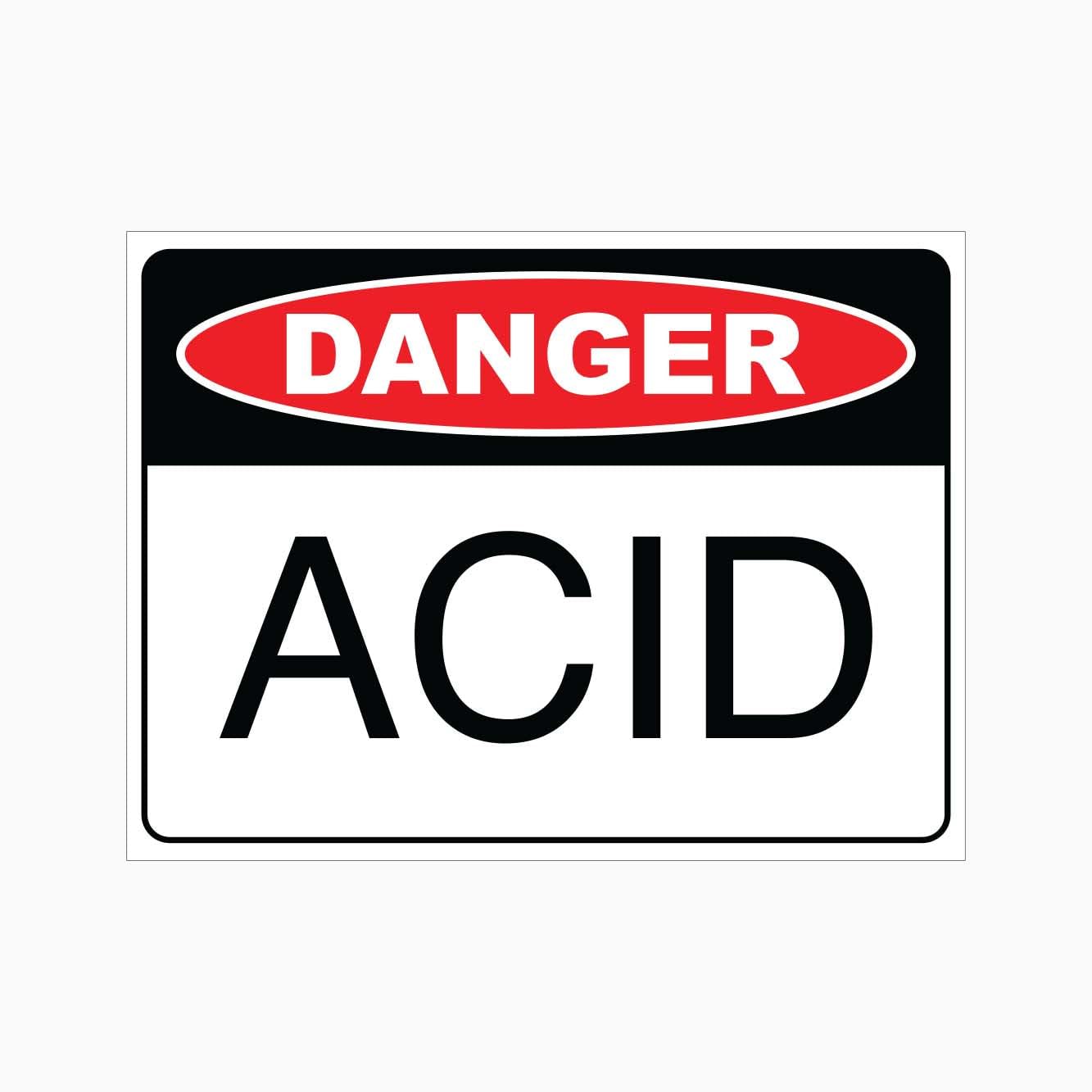 DANGER ACID Sign Metal Tin Sign 8 x 12 inch for Industrial & Commercial Series