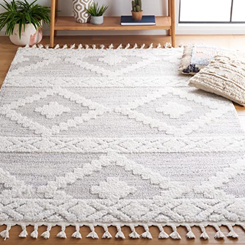 Tapete Safavieh Moroccan Tassel Shag 4 x 6 pies Beige miniatura 1