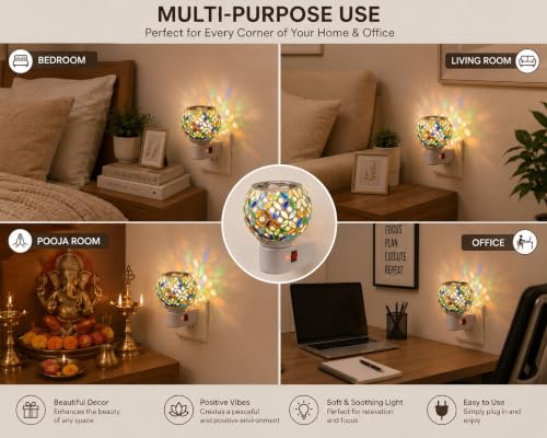 Image of Kapur Dani Electric Camphor Diffuser for Home Fragrance /Kapoor Dani Night Lamp Multi Functional Essential Oil /Camphor Burner Diffuser /Electric Kapoor Dani