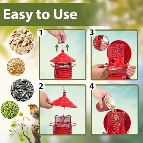 Bird-Feeder-with-Plastic-and-MetalWild-Bird-FeedersOutdoor-Bird-Feeder-with-4-Feeding-Holes-Suitable-for-Yard-Patio-Lawn-Pathway-Copper