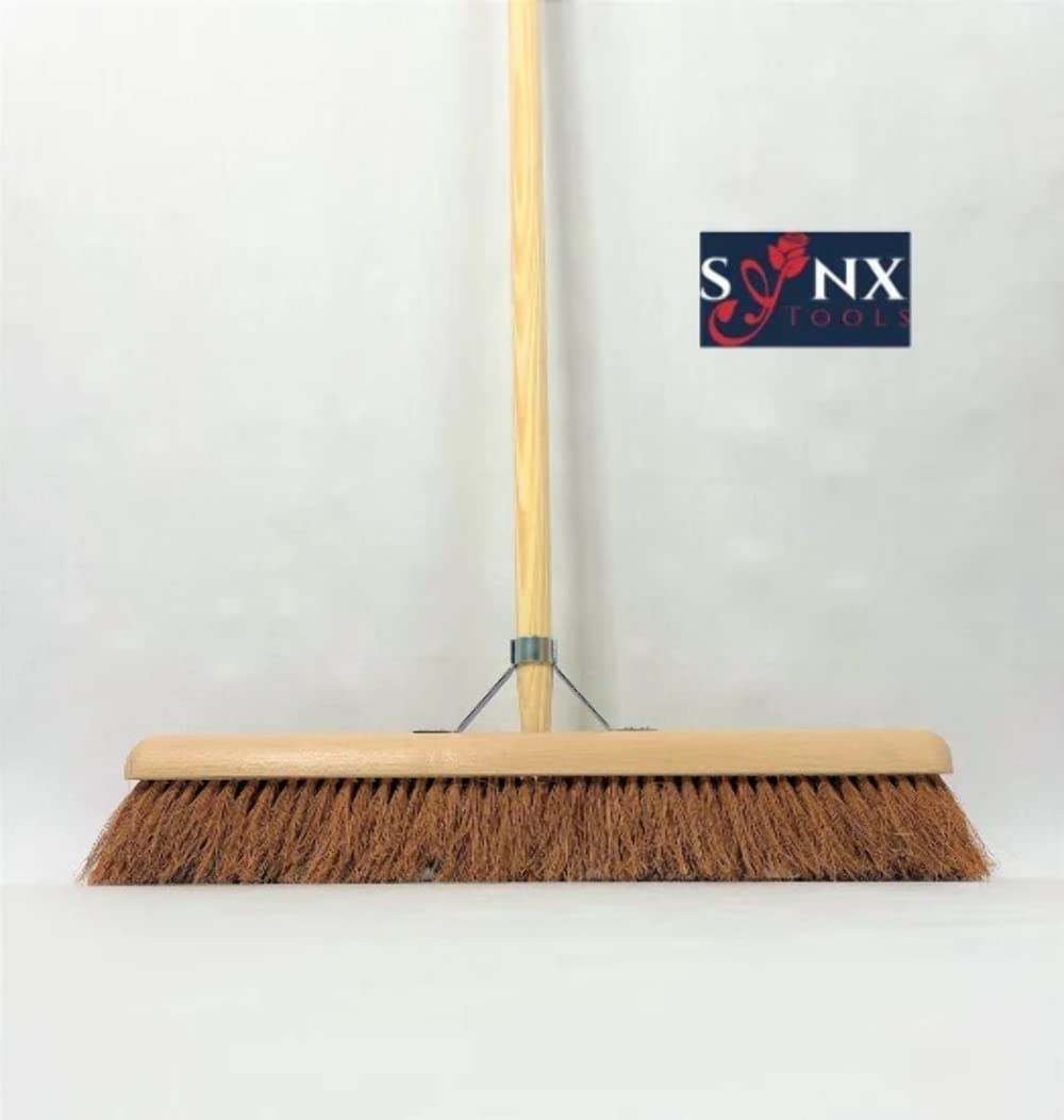 bezem kokos BinnenBezem Cocos 60 cm - Bezem - Bezems - Zaalveger - Zachte Bezem - Veger - Cocosharen - met Houten steel 150cm