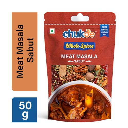 Image of Chukde - Meat Whole | Sabut Masala | Spices Blend for Authentic Indian Curries | Ideal for Lamb, Goat, and Mutton Dishes | Laboratory Tested and Hygienically Packed | 50 Gm (Pack of 6)