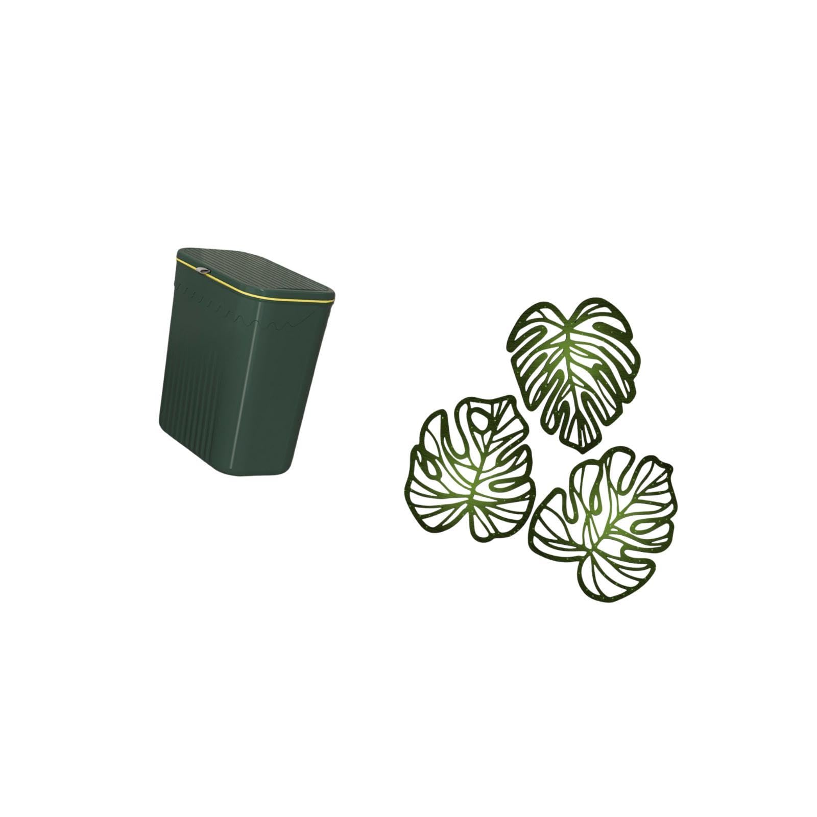 Space Saving Kitchen Trash Can Basket with Palm Leaves Wood Wall DécorCreative Tropical Jungle Art for Toilet Craft Room|Household Supplies & Cleaning-image-44