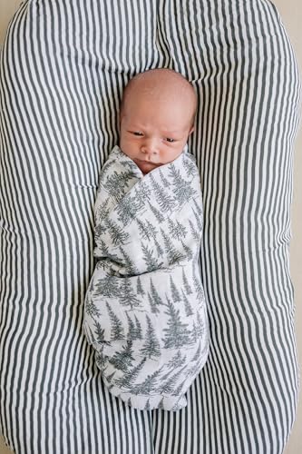Image of Mebie Baby Forest Muslin Swaddle, Modern and Neutral Blanket for Baby Girl or Boy, 0-3 Month, Comfy Wrap