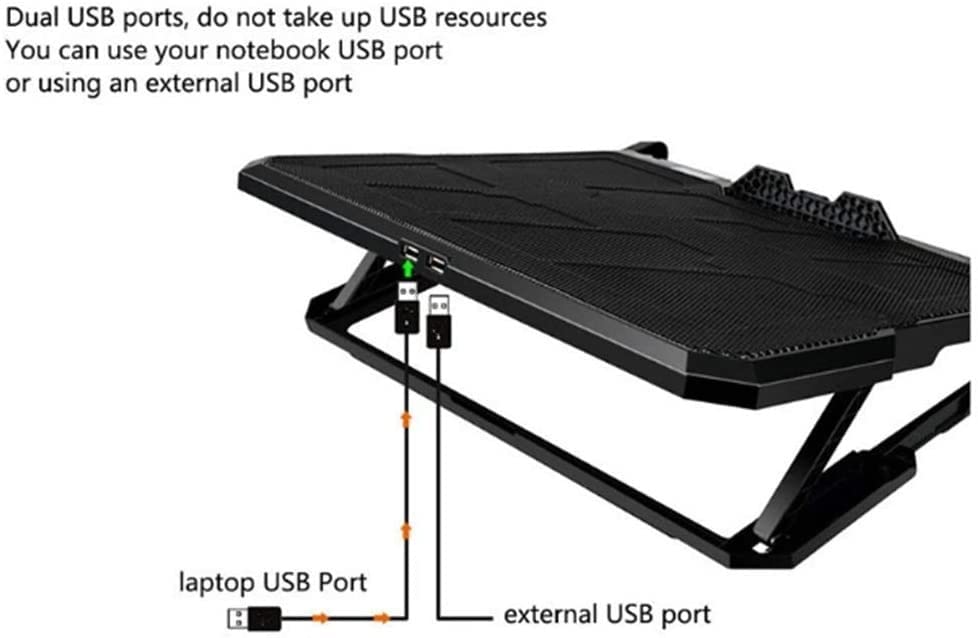Base refrigeradora para laptop con 6 ventiladores, 2 puertos USB y soporte ajustable en 6 posiciones miniatura 5