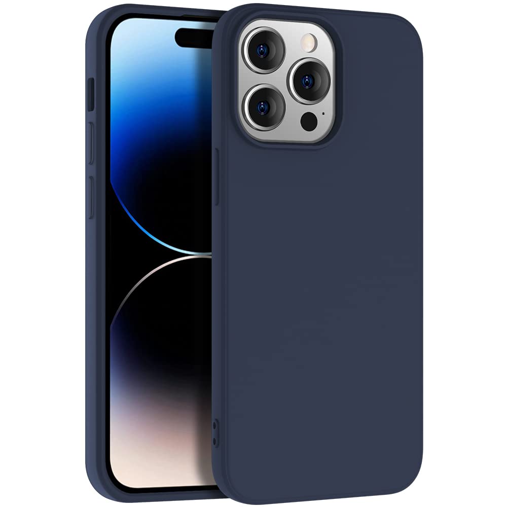 X-Level Compatible iPhone 14 Pro Max Case Silicone Ultra-Thin [Dynamic Series] Slim Soft Gel Rubber with Camera Protection Anti-Scratch Microfiber Lining Cushion Shockproof Cover 2022-Blue