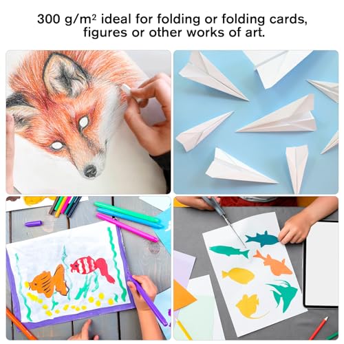 Fotokarton A4 300g/m² Weiß Papier 12 Blatt Premium Papier Dickes zum Drucken Kartonpapier Tonkarton Pappe