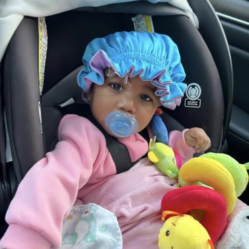 Image of AKISS Baby Infant Newborn Toddler Satin Silk Hair Bonnet for Baby Girl Boy Sleeping Kids Cap Hat