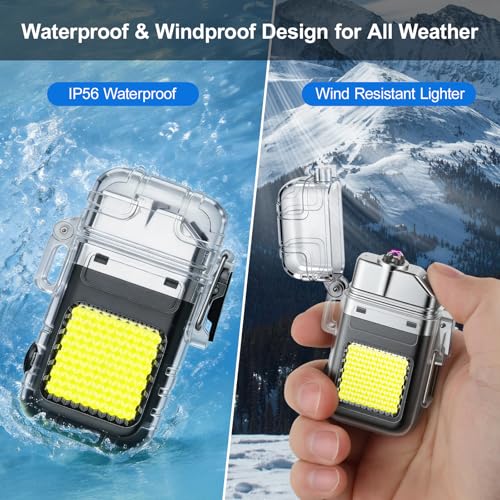 Encendedor eléctrico recargable USB 2 pack resistente agua miniatura 4