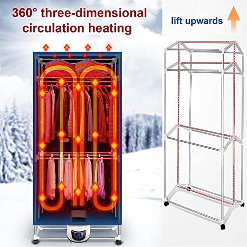 Verwarmde wasdroger, 1500W elektrische wasdroger voor binnen, droger met grote capaciteit van 20 kg, 240 minuten looptijd, oververhittingsbeveiliging, voor binnen en buiten - Image 4