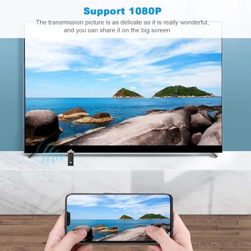 Image of Wireless Full Hd 1080p Hdmi Adapter /Miracast Dongle /Ezmirror /Dlna /Airplay /Real Time Display Function, Free WiFi Receiver, Compatible with Android iOS /iOS /MAC iOS Devices