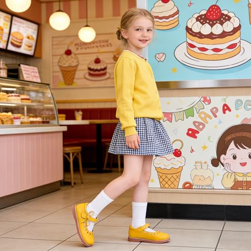 Image of Flaryzone Toddler Little Girl Mary Jane School Uniform Oxfords Flat Dress Shoes