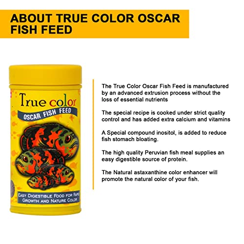 Image of TUNAI Sf+ True Color Oscar Special Fish Food |100G| 4Mm Pellets| Fish Feed Fortified with 55% Protein, Calcium, Vitamins, Has Natural Color Enhancer and Regulates Digestion - All Life Stages