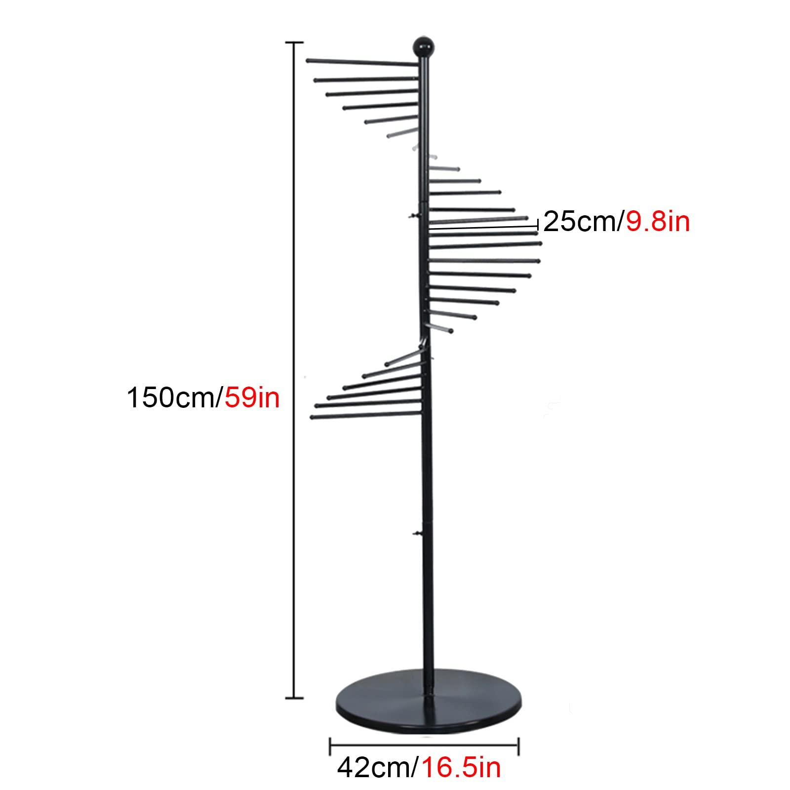 Soporte de metal ajustable para mostrar bufandas, cinturones, pantalones y sábanas. Organizador versátil para uso minorista y doméstico